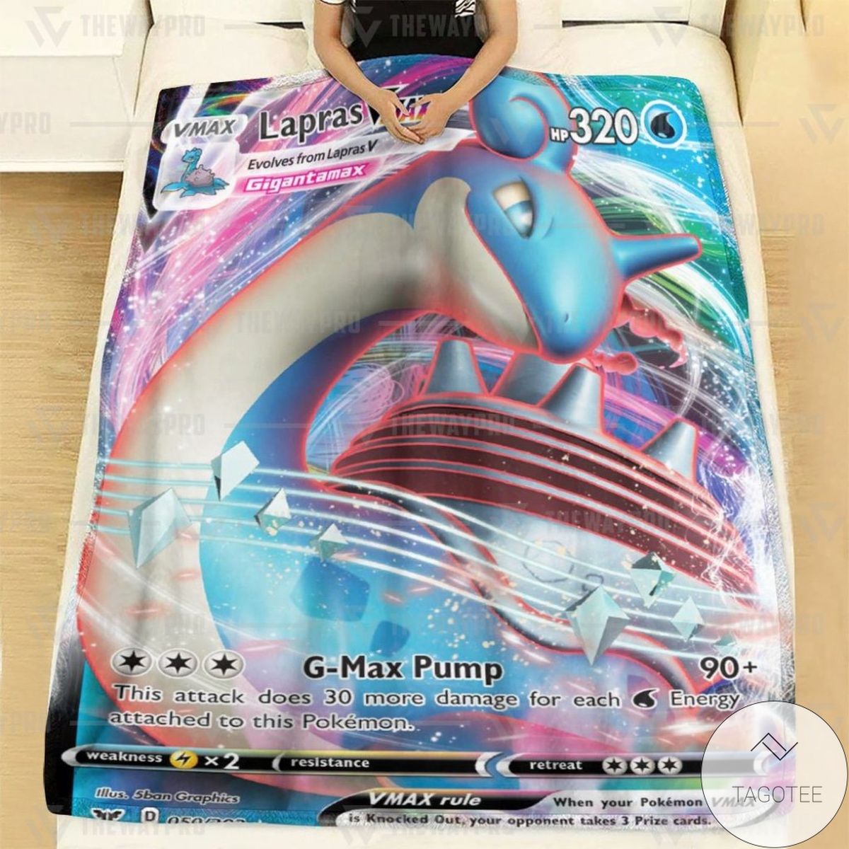 Anime Pokemon Lapras Vmax Custom Blanket Anime Pokemon Lapras Vmax Custom Blanket