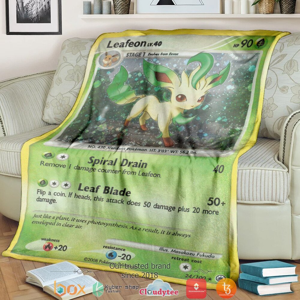 Anime Pokemon Leafeon Soft Blanket Anime Pokemon Leafeon Soft Blanket