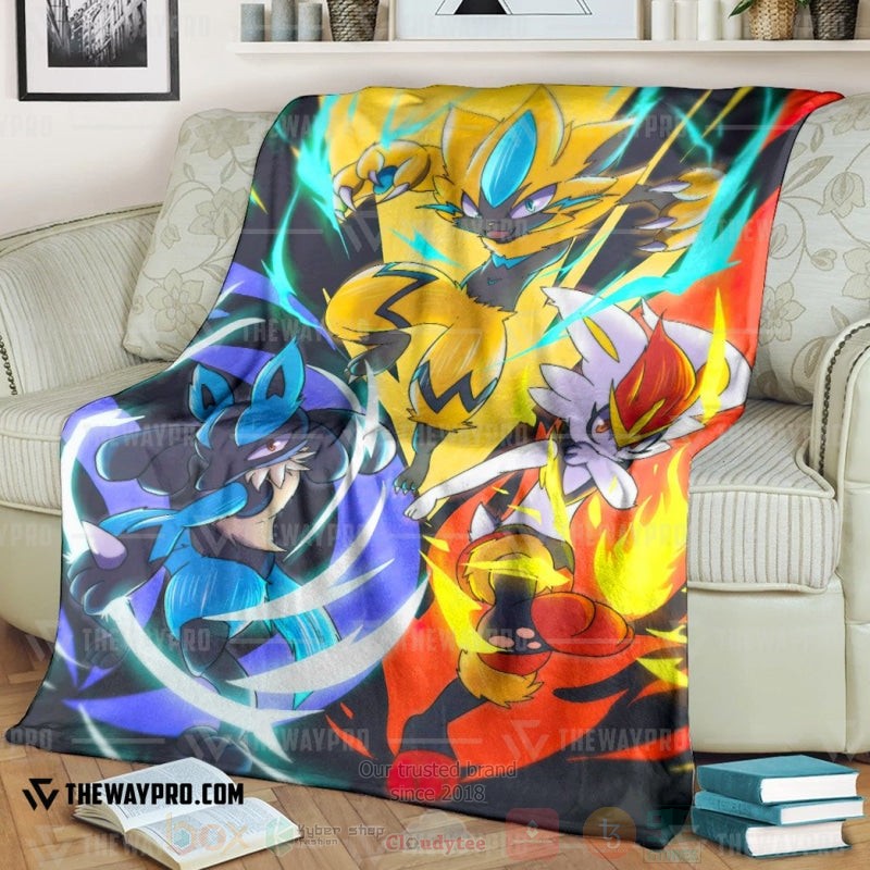 Anime Pokemon Lightning Fire Water Blanket 2 Anime Pokemon Lightning Fire Water Blanket 2