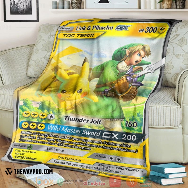Anime Pokemon Link Pikachu Tag Team Gx Soft Blanket Anime Pokemon Link Pikachu Tag Team Gx Soft Blanket