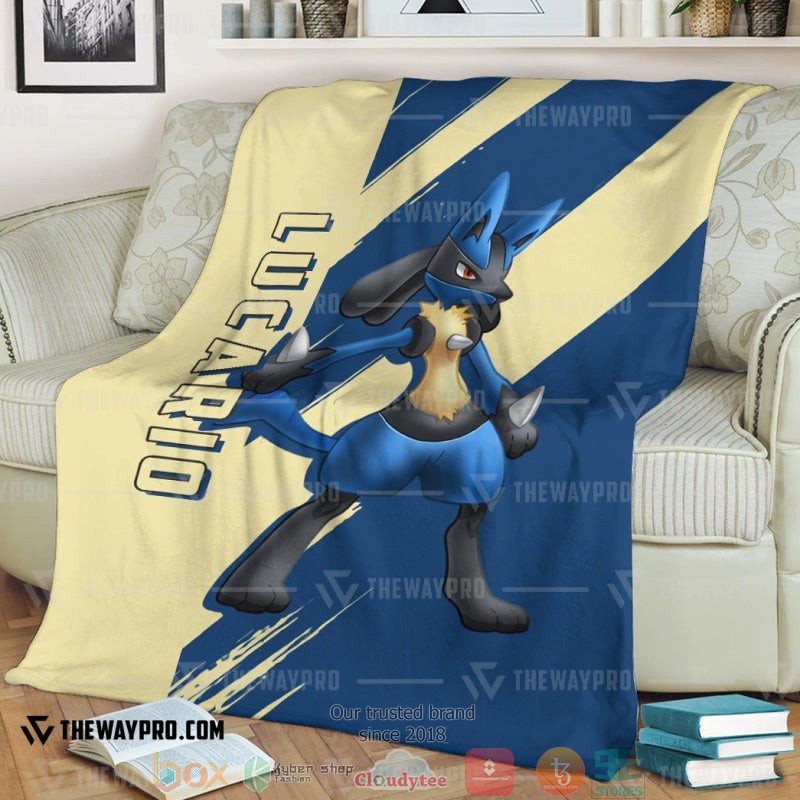 Anime Pokemon Lucario Blue Soft Blanket Anime Pokemon Lucario Blue Soft Blanket