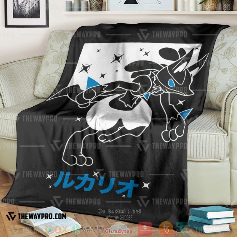 Anime Pokemon Lucario Soft Blanket Anime Pokemon Lucario Soft Blanket