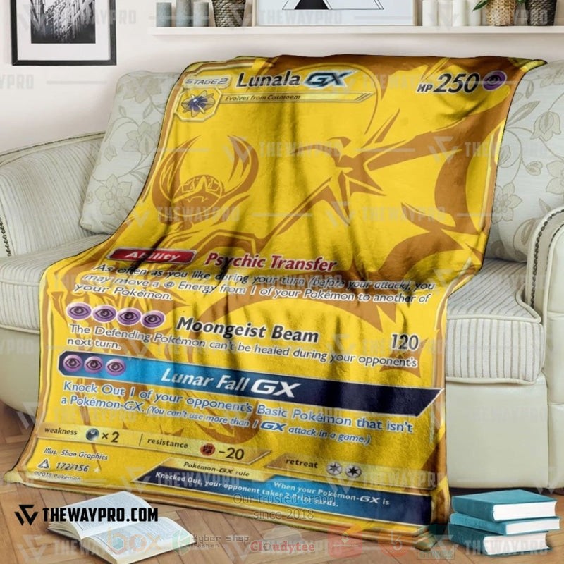 Anime Pokemon Lunala Gx Ultra Prism Blanket Anime Pokemon Lunala Gx Ultra Prism Blanket