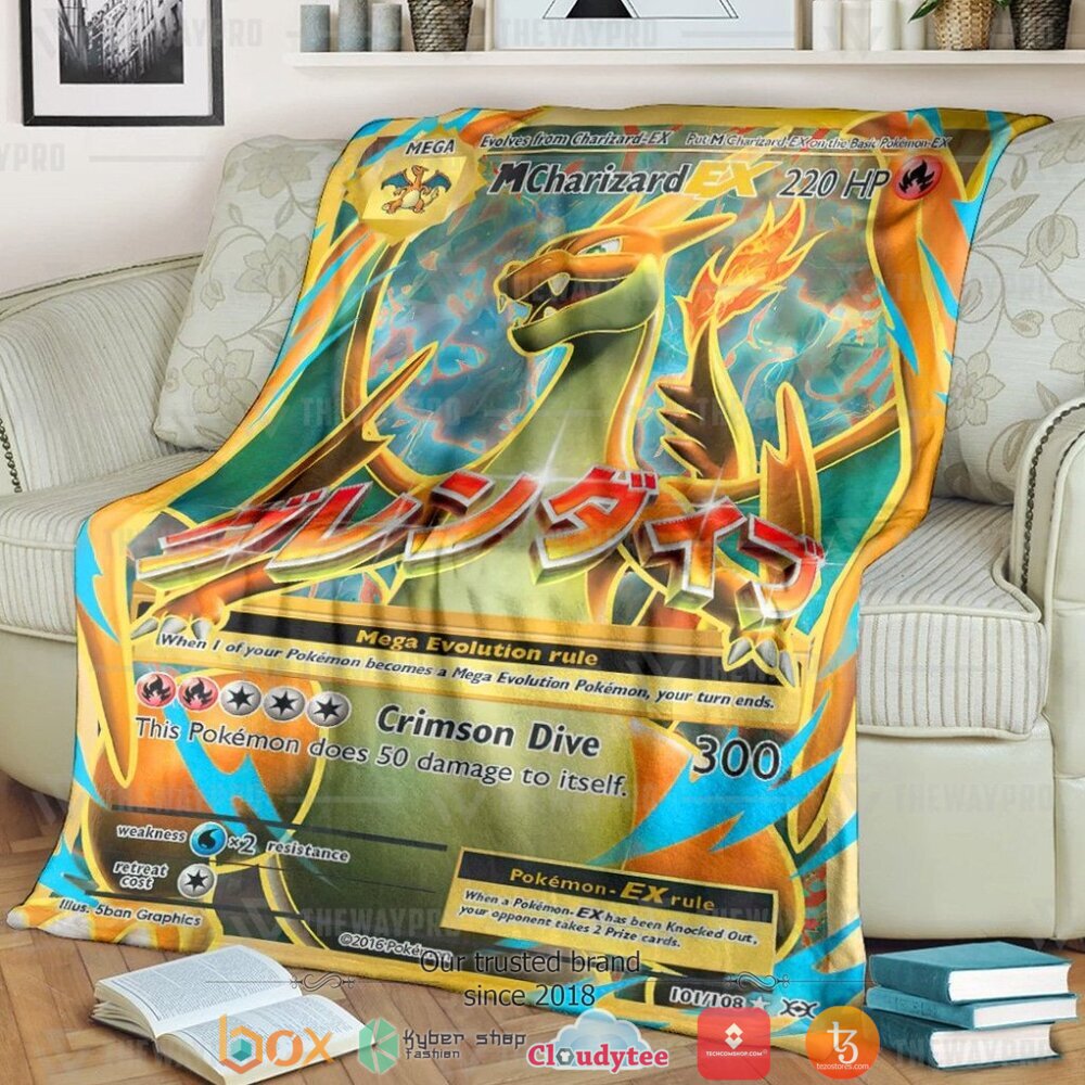 Anime Pokemon M Charizard Ex Evolutions Soft Blanket Anime Pokemon M Charizard Ex Evolutions Soft Blanket