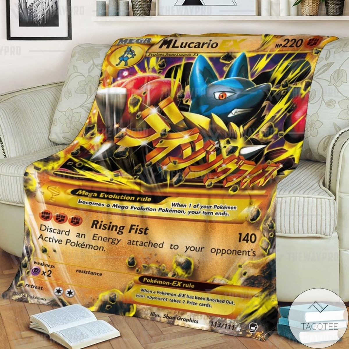 Anime Pokemon M Lucario Ex %C2%B7 Furious Fists Custom Blanket Anime Pokemon M Lucario Ex %C2%B7 Furious Fists Custom Blanket