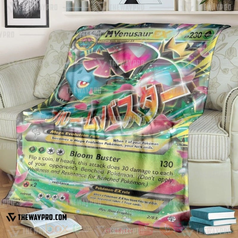 Anime Pokemon M Venusaur Ex Blanket Anime Pokemon M Venusaur Ex Blanket
