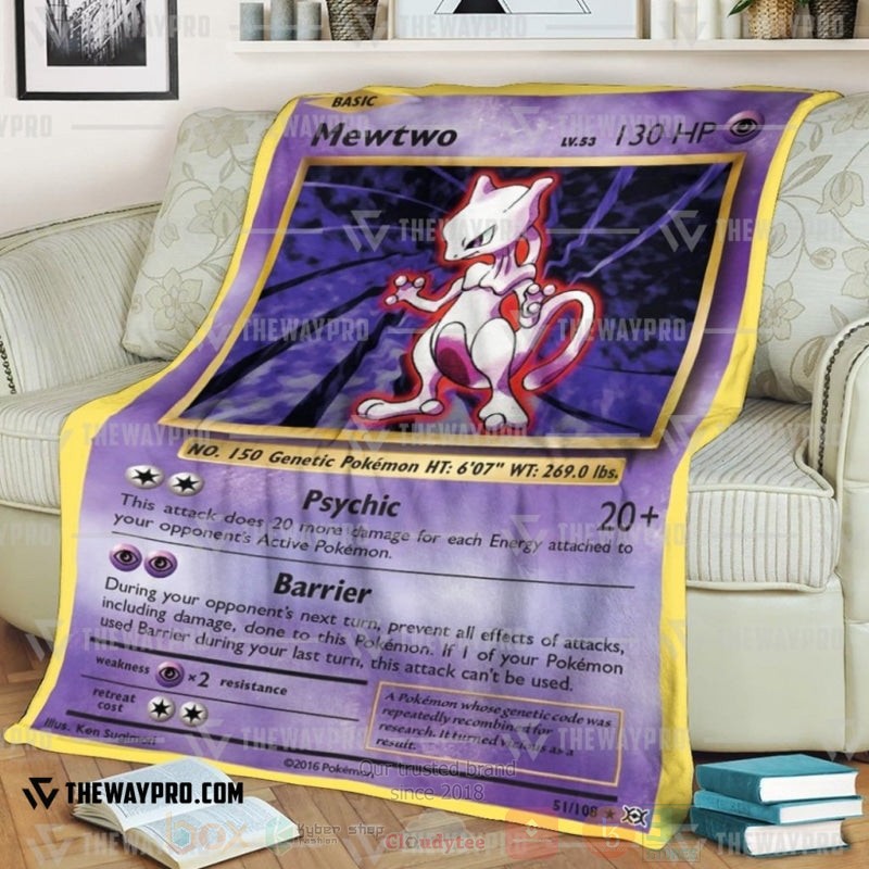 Anime Pokemon Mewtwo Evolutions Blanket Anime Pokemon Mewtwo Evolutions Blanket