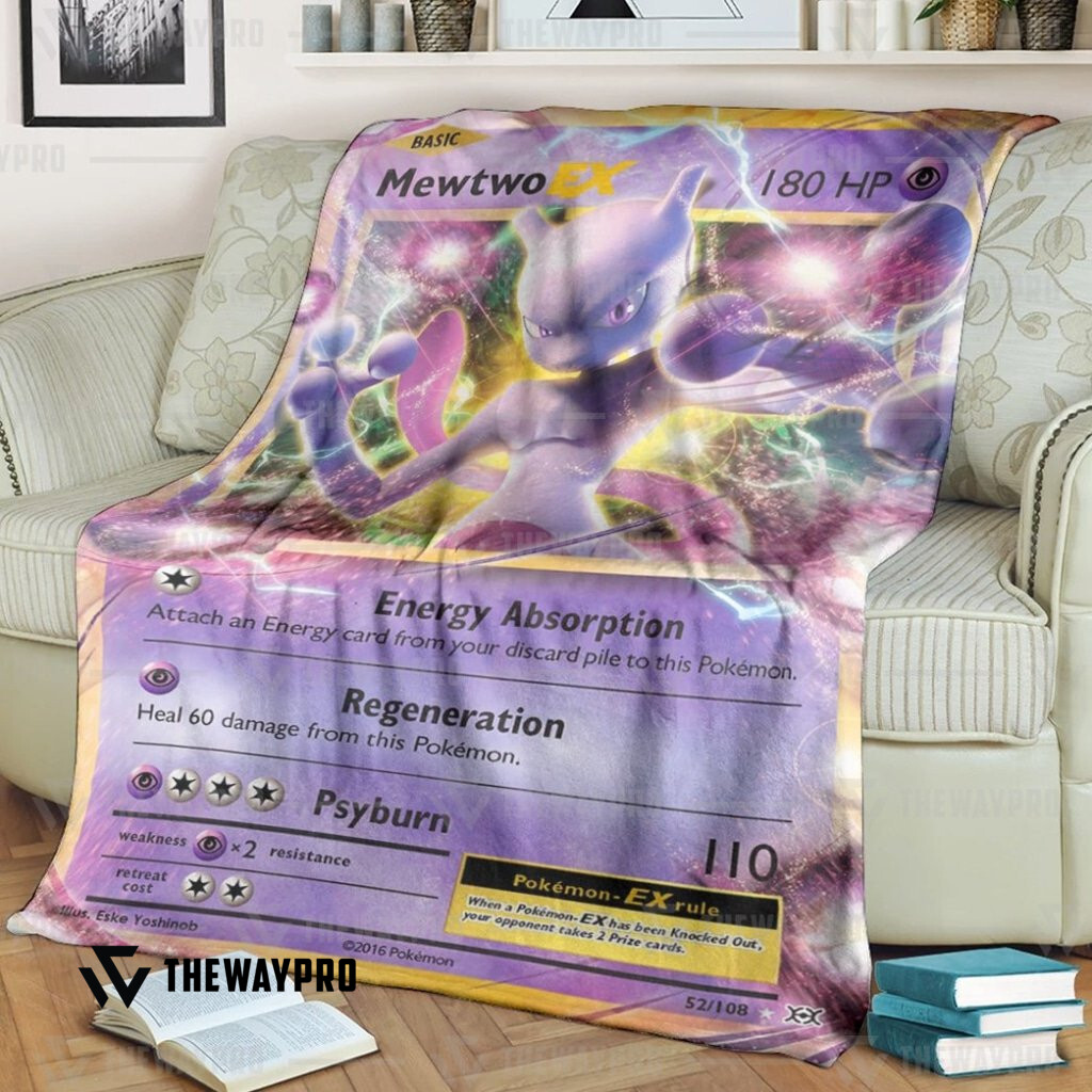 Anime Pokemon Mewtwo Ex Evolutions Custom Soft Blanket 2 Anime Pokemon Mewtwo Ex Evolutions Custom Soft Blanket 2