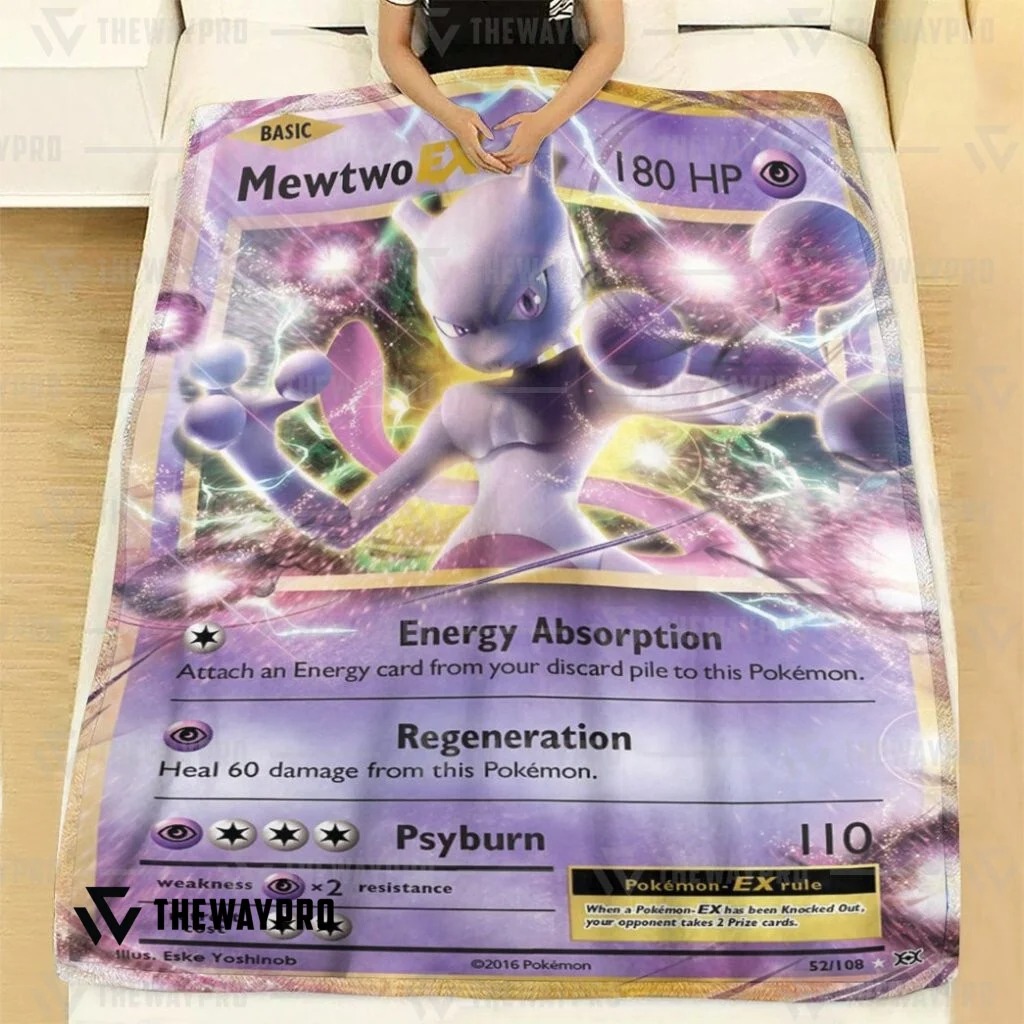 Anime Pokemon Mewtwo Ex Evolutions Custom Soft Blanket Anime Pokemon Mewtwo Ex Evolutions Custom Soft Blanket