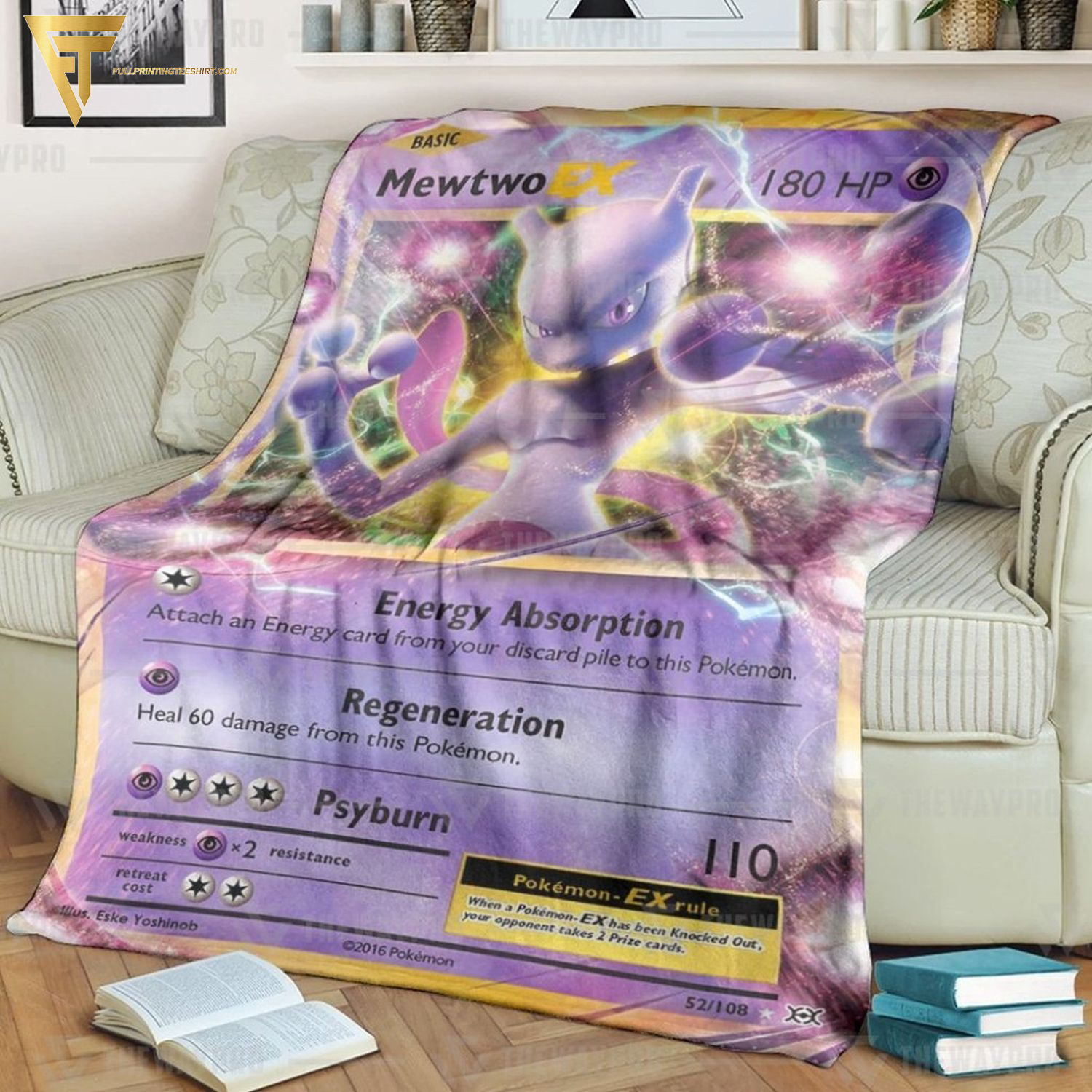 Anime Pokemon Mewtwo Ex Evolutions Full Printing Blanket Anime Pokemon Mewtwo Ex Evolutions Full Printing Blanket