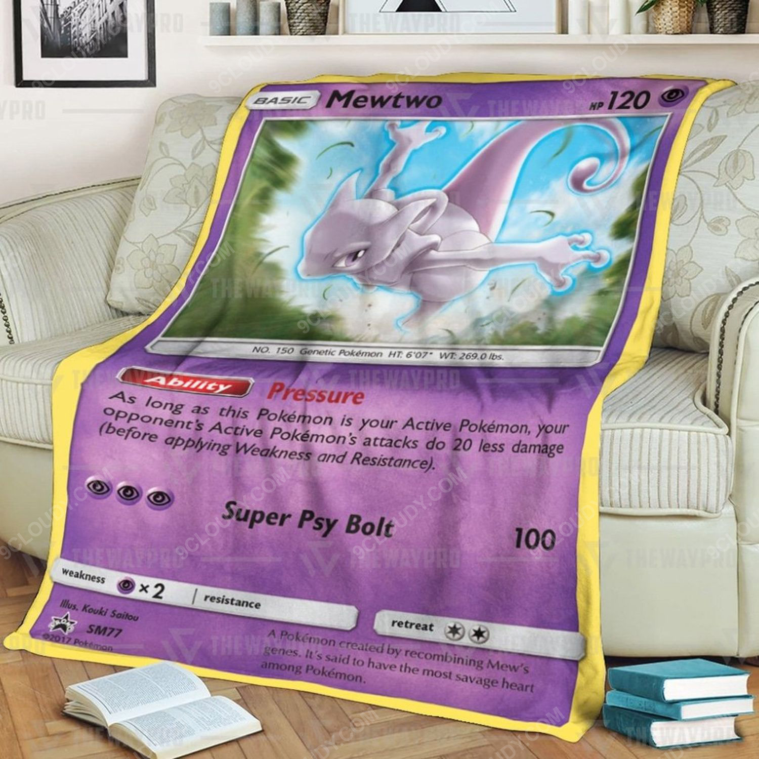 Anime Pokemon Mewtwo Psychic Full Print Soft Blanket Anime Pokemon Mewtwo Psychic Full Print Soft Blanket