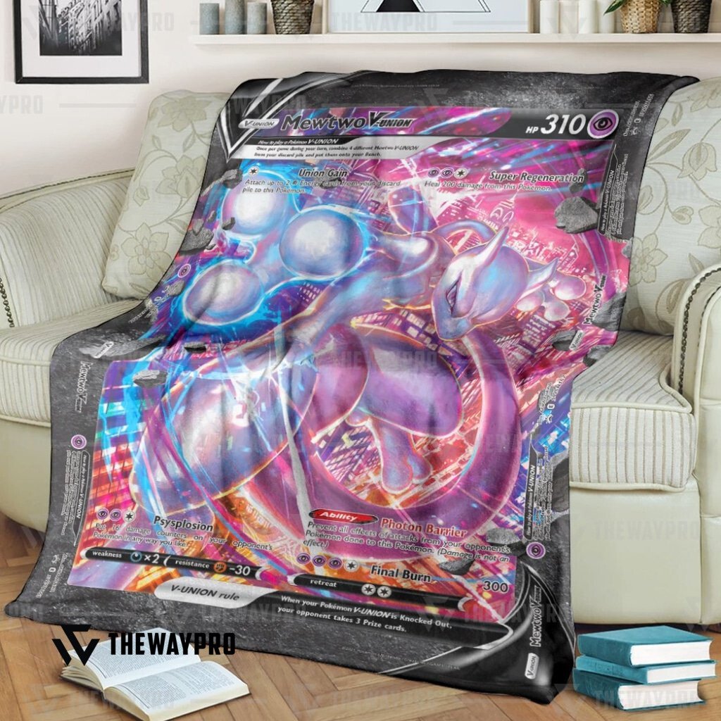 Anime Pokemon Mewtwo V Union Blanket Anime Pokemon Mewtwo V Union Blanket