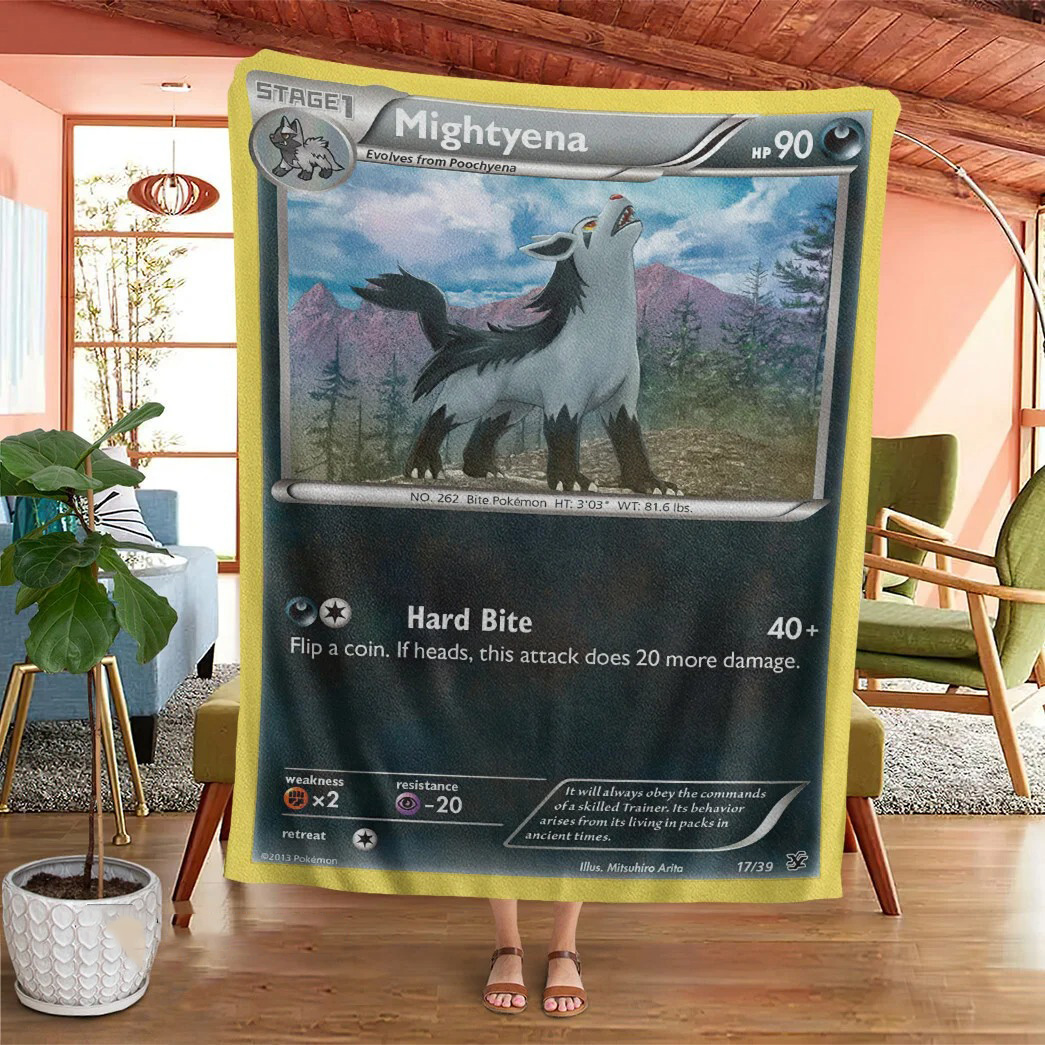 Anime Pokemon Mightyena Kalos Starter Set Custom Soft Blanket Anime Pokemon Mightyena Kalos Starter Set Custom Soft Blanket