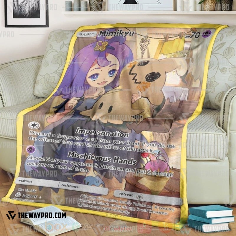 Anime Pokemon Mimikyu Cosmic Eclipse Blanket Anime Pokemon Mimikyu Cosmic Eclipse Blanket