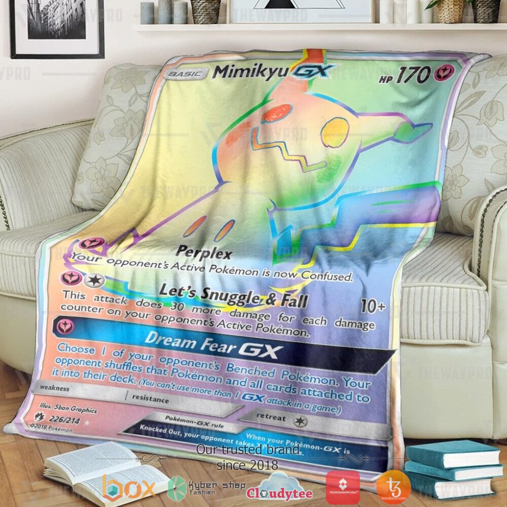 Anime Pokemon Mimikyu Gx Lost Thunder Soft Blanket Anime Pokemon Mimikyu Gx Lost Thunder Soft Blanket