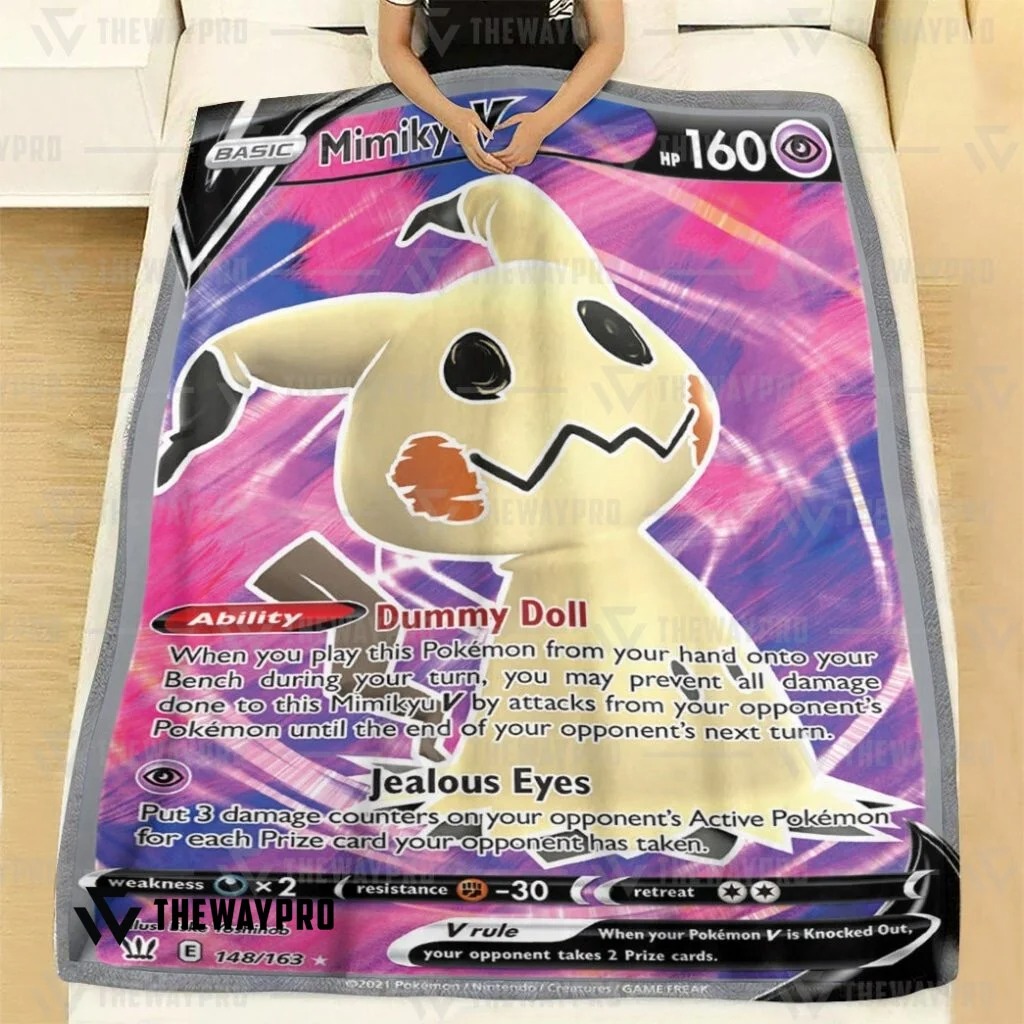 Anime Pokemon Mimikyu V Battle Styles Custom Soft Blanket Anime Pokemon Mimikyu V Battle Styles Custom Soft Blanket