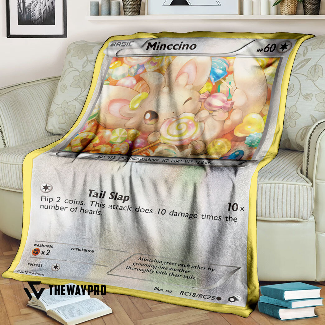 Anime Pokemon Minccino Blanket Anime Pokemon Minccino Blanket