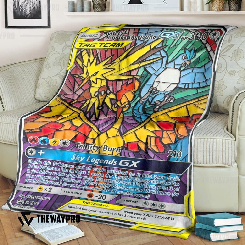 Anime Pokemon Moltres Zapdos Articuno Gx Custom Soft Blanket Anime Pokemon Moltres Zapdos Articuno Gx Custom Soft Blanket