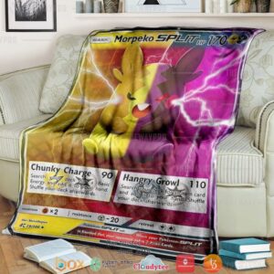 Anime Pokemon Morpeko Split Soft Blanket