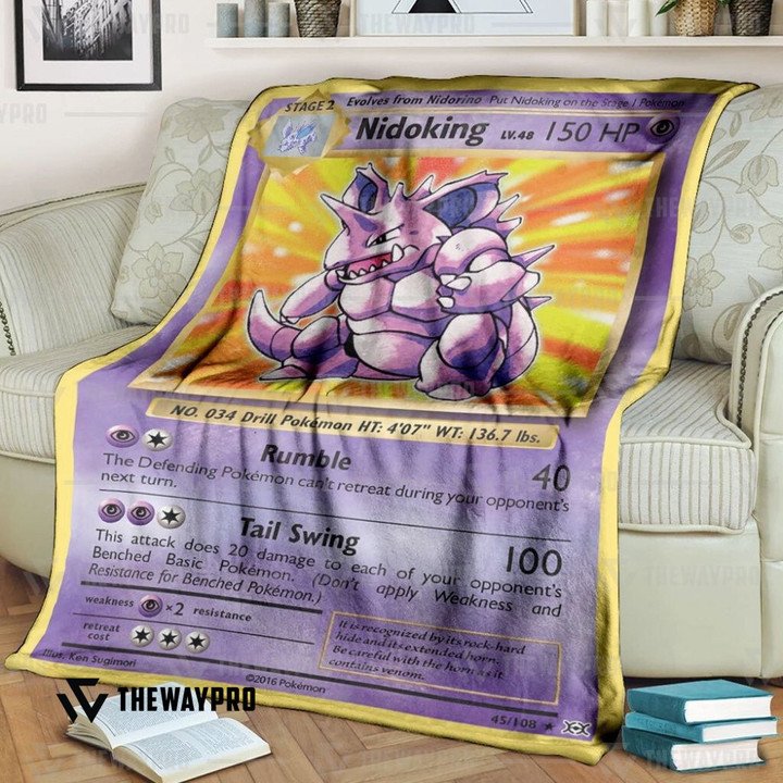 Anime Pokemon Nidoking Evolutions Quilt Blanket Anime Pokemon Nidoking Evolutions Quilt Blanket