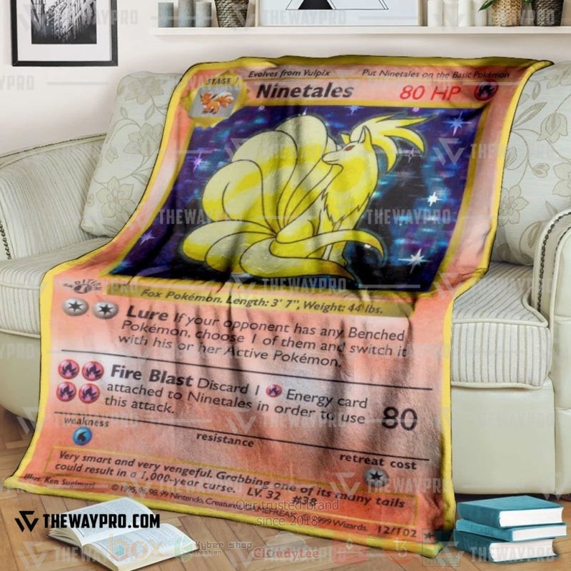 Anime Pokemon Ninetales Holo 1St Edition Blanket 2 Anime Pokemon Ninetales Holo 1St Edition Blanket 2