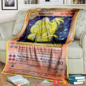 Anime Pokemon Ninetales Holo 1St Edition Soft Blanket