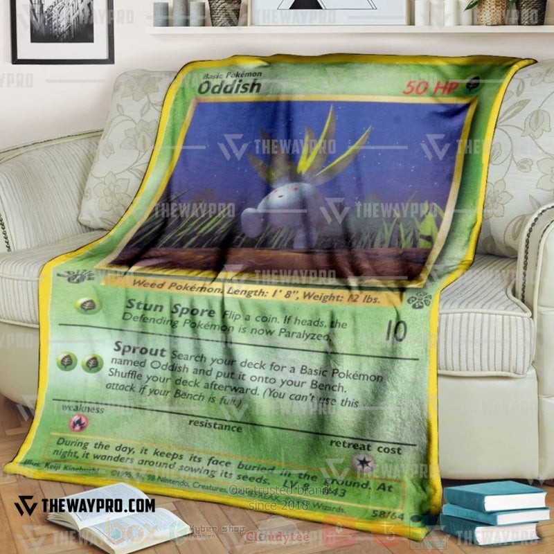 Anime Pokemon Oddish 1St Edition Blanket 2 Anime Pokemon Oddish 1St Edition Blanket 2
