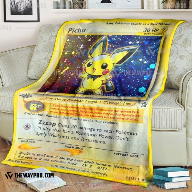 Anime Pokemon Pichu Blanket Anime Pokemon Pichu Blanket