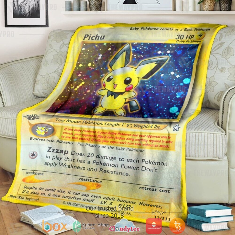 Anime Pokemon Pichu Soft Blanket Anime Pokemon Pichu Soft Blanket