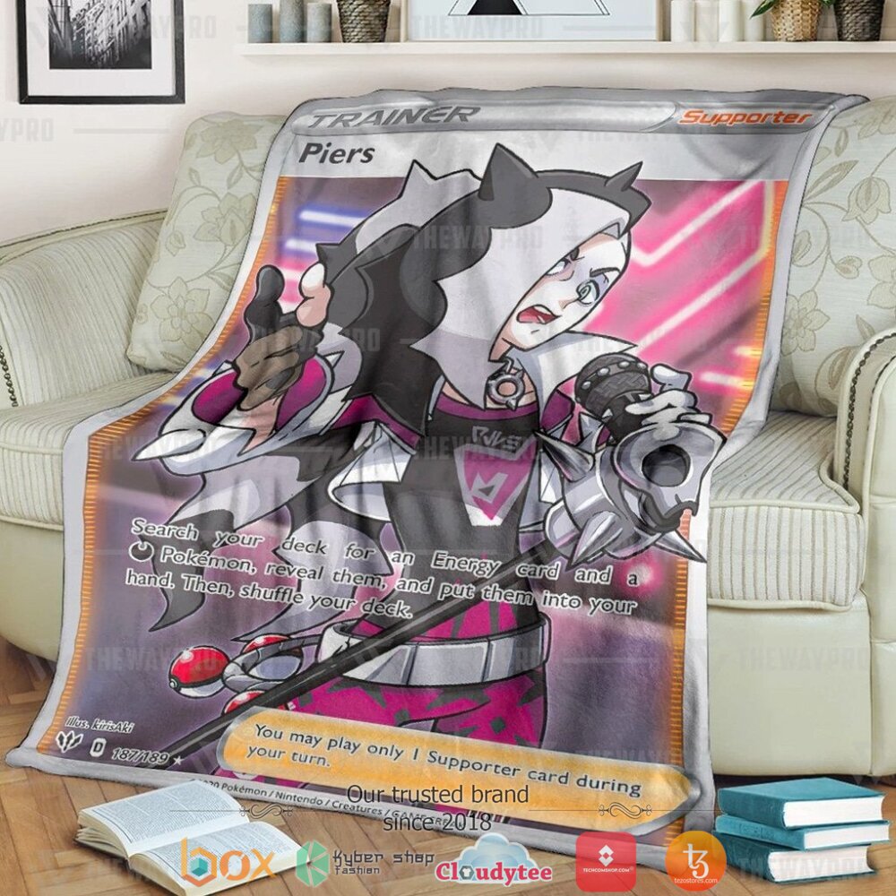 Anime Pokemon Piers Darkness Ablaze Soft Blanket Anime Pokemon Piers Darkness Ablaze Soft Blanket