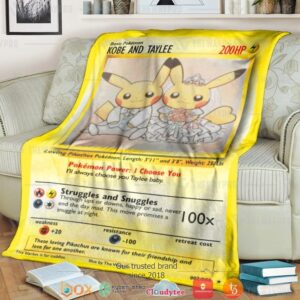 Anime Pokemon Pikachu Couple Soft Blanket
