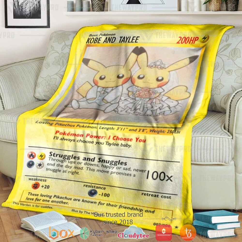 Anime Pokemon Pikachu Couple Soft Blanket Anime Pokemon Pikachu Couple Soft Blanket