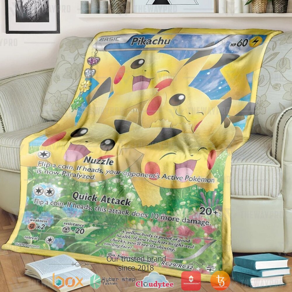 Anime Pokemon Pikachu Generations Soft Blanket Anime Pokemon Pikachu Generations Soft Blanket