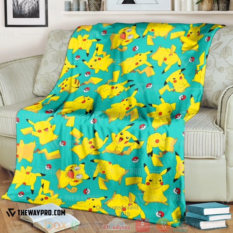 Anime Pokemon Pikachu Seamless Pattern Soft Blanket Anime Pokemon Pikachu Seamless Pattern Soft Blanket