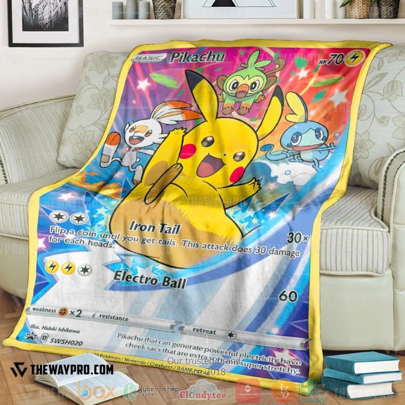 Anime Pokemon Pikachu Sword Shield Promos Soft Blanket Anime Pokemon Pikachu Sword Shield Promos Soft Blanket