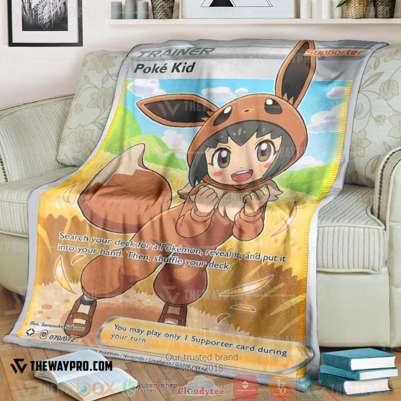 Anime Pokemon Poke Kid Shining Fates Trainer Soft Blanket Anime Pokemon Poke Kid Shining Fates Trainer Soft Blanket