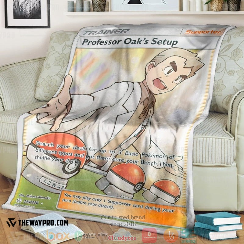 Anime Pokemon Professor Oaks Setup Trainer Soft Blanket Anime Pokemon Professor Oaks Setup Trainer Soft Blanket
