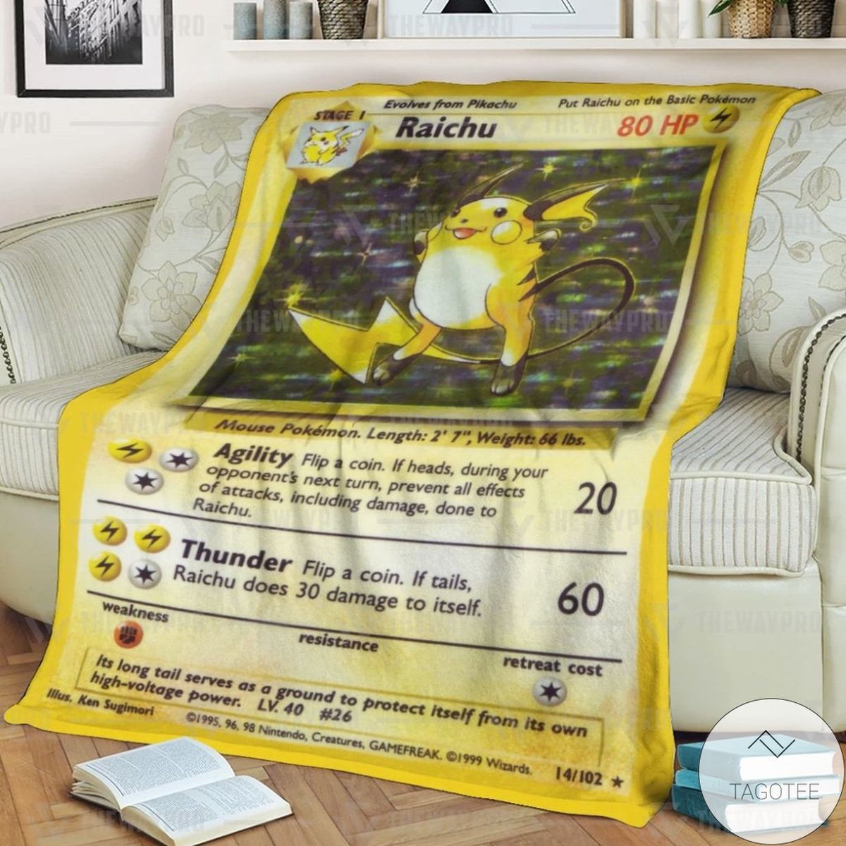 Anime Pokemon Raichu Base Set Custom Blanket Anime Pokemon Raichu Base Set Custom Blanket
