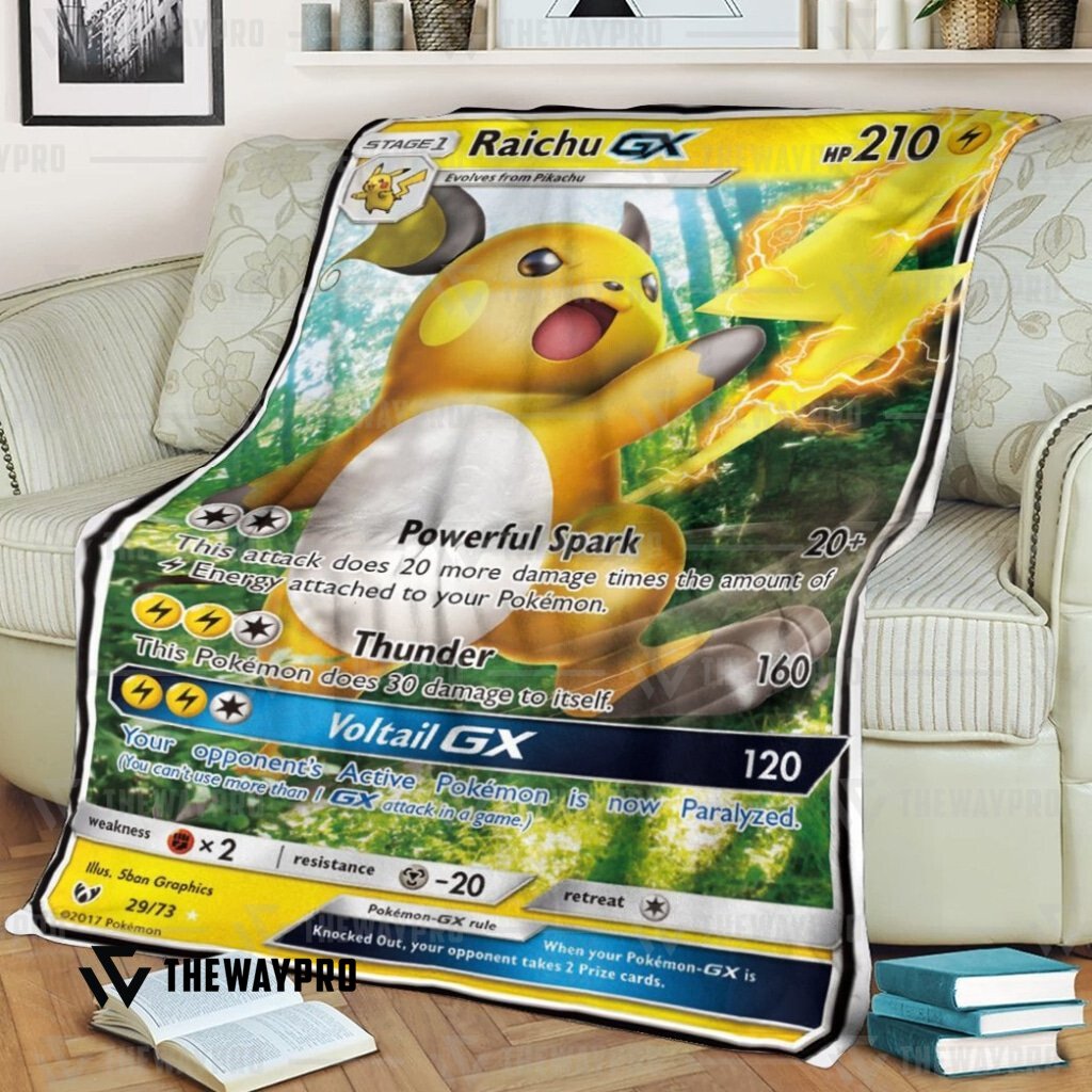 Anime Pokemon Raichu Gx Shining Legends Blanket Anime Pokemon Raichu Gx Shining Legends Blanket