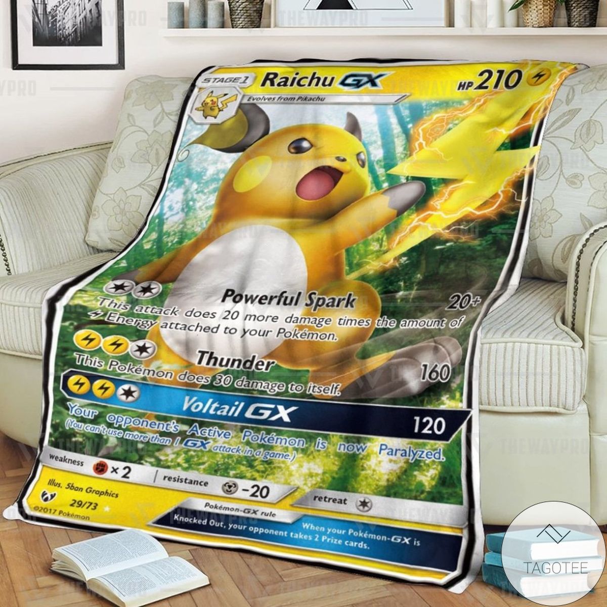 Anime Pokemon Raichu Gx Shining Legends Custom Blanket Anime Pokemon Raichu Gx Shining Legends Custom Blanket