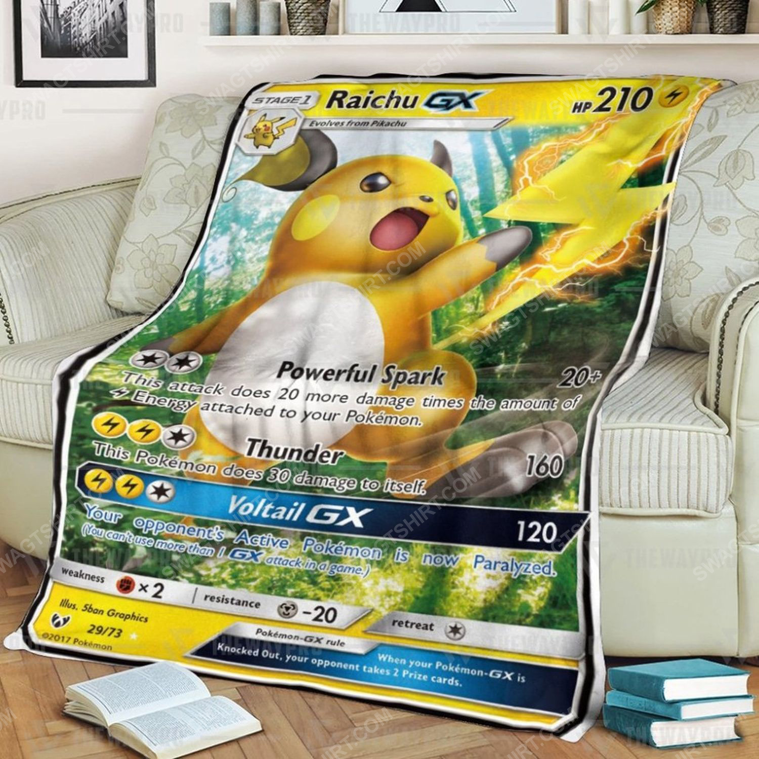 Anime Pokemon Raichu Gx Shining Legends Soft Blanket Anime Pokemon Raichu Gx Shining Legends Soft Blanket