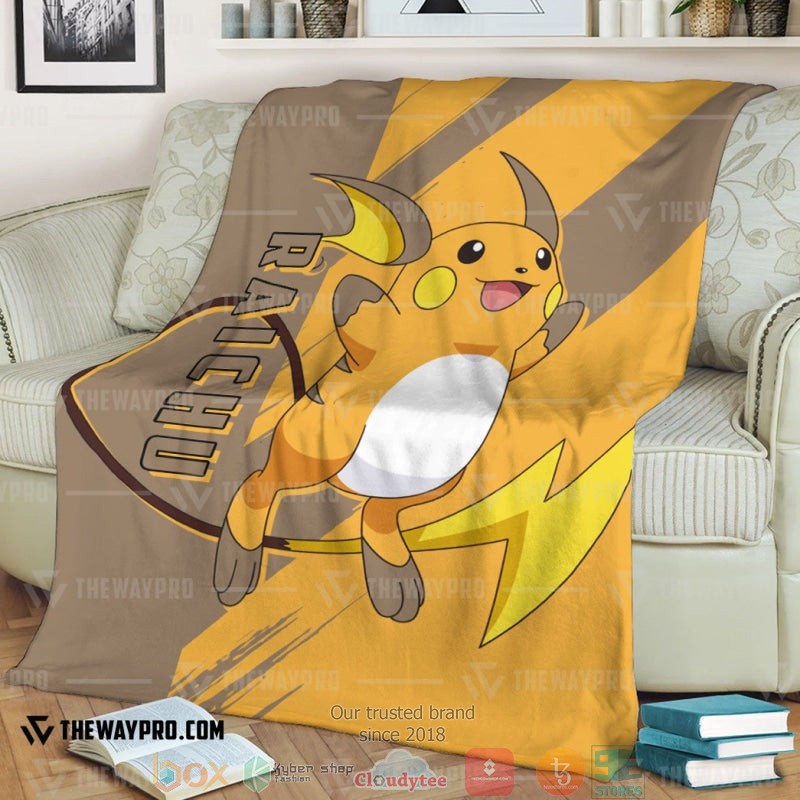 Anime Pokemon Raichu Soft Blanket Anime Pokemon Raichu Soft Blanket