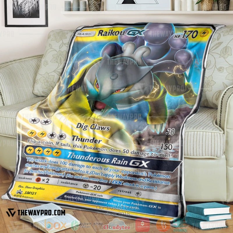 Anime Pokemon Raikou Gx Sun Moon Promos Soft Blanket Anime Pokemon Raikou Gx Sun Moon Promos Soft Blanket