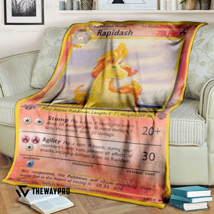 Anime Pokemon Rapidash 1St Edition Quilt Blanket Anime Pokemon Rapidash 1St Edition Quilt Blanket