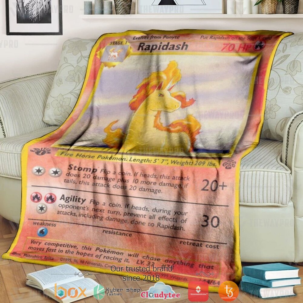 Anime Pokemon Rapidash 1St Edition Soft Blanket Anime Pokemon Rapidash 1St Edition Soft Blanket