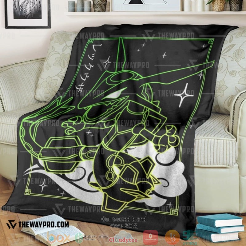 Anime Pokemon Rayquaza Cloud Black Soft Blanket Anime Pokemon Rayquaza Cloud Black Soft Blanket