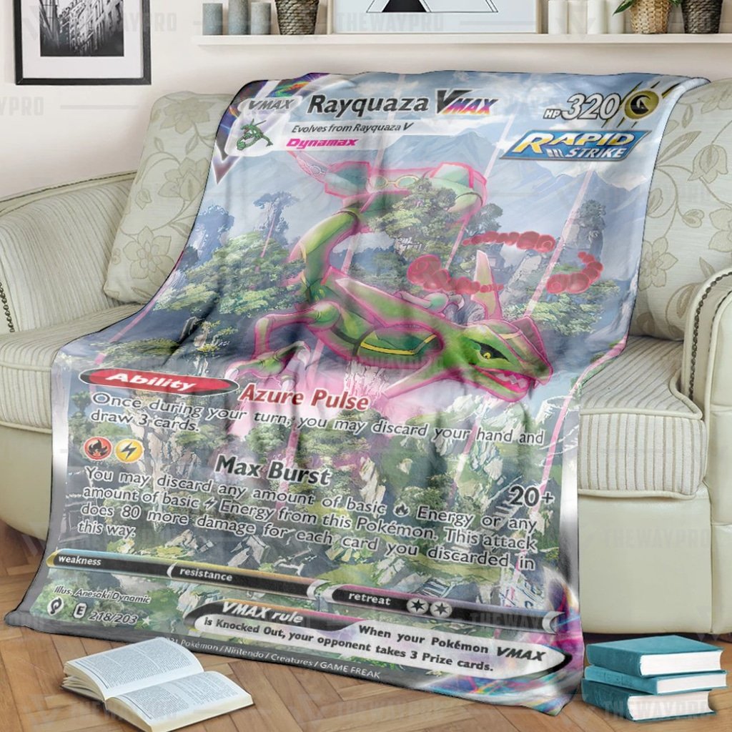 Anime Pokemon Rayquaza Vmax Blanket Anime Pokemon Rayquaza Vmax Blanket