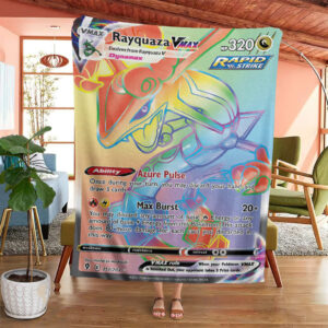 Anime Pokemon Rayquaza Vmax Evolving Skies Custom Soft Blanket