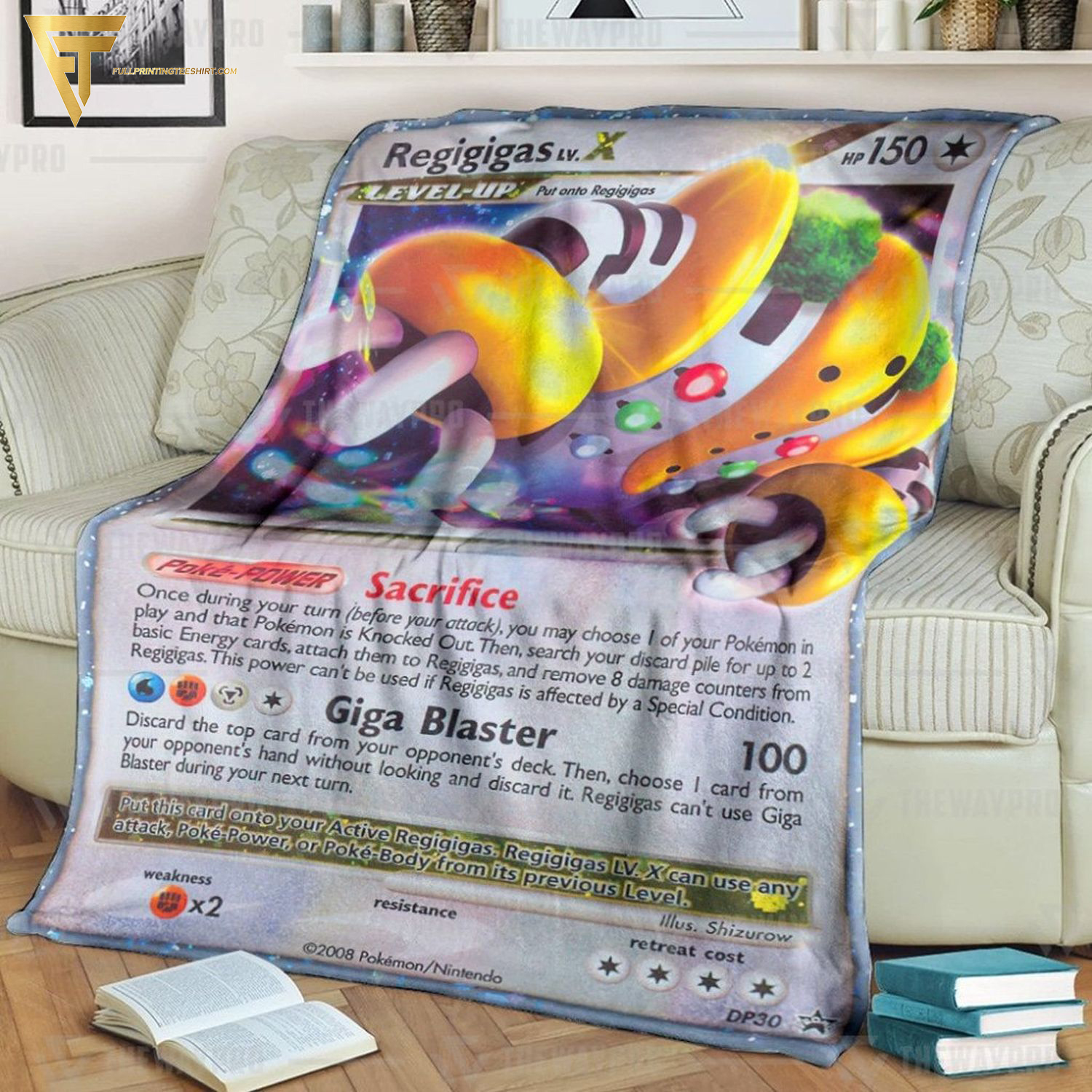 Anime Pokemon Regigigas Lv X Full Printing Blanket Anime Pokemon Regigigas Lv X Full Printing Blanket
