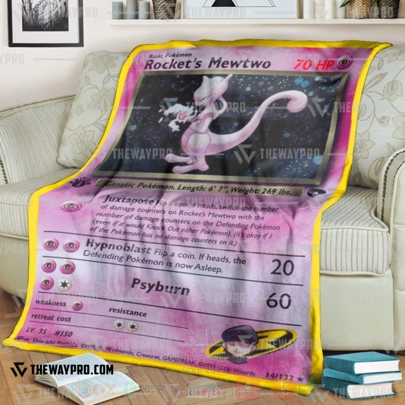 Anime Pokemon Rockets Mewtwo Blanket 2 Anime Pokemon Rockets Mewtwo Blanket 2